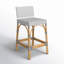 Estella 24.5 in. Seat Height Rattan Low Back Bar Stool, White-Black Dot-41754580-837027