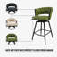 Tabouret de bar en suède tissé, tabourets à pieds sans tabourets de cuisine réglables, tabourets de bar pivotants à 360 degrés, tabourets de comptoir avec repose-pieds-338200676-338200679