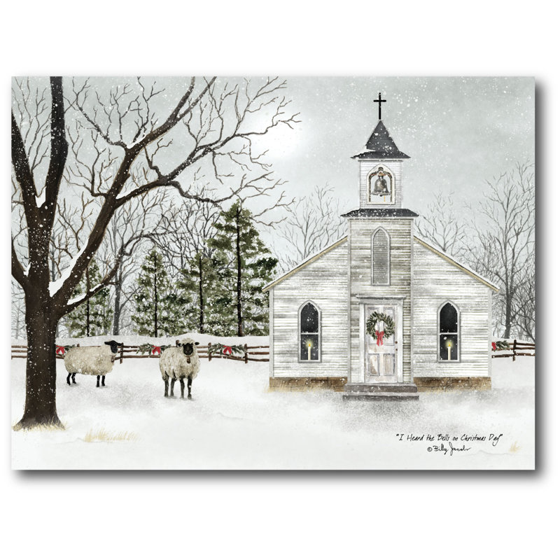 Christmas Chapel - reproduction sur toile tendue, H 16 po x l 20 po x 1,5 po