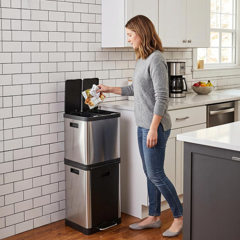 Poubelle à trois compartiments HOLDN’ STORAGE 36L, 36 L