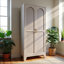 Armoire de rangement 61 po Shapely Doors, armoire de rangement en métal avec portes et tablettes réglables, pour chambre à coucher, salon (blanc)