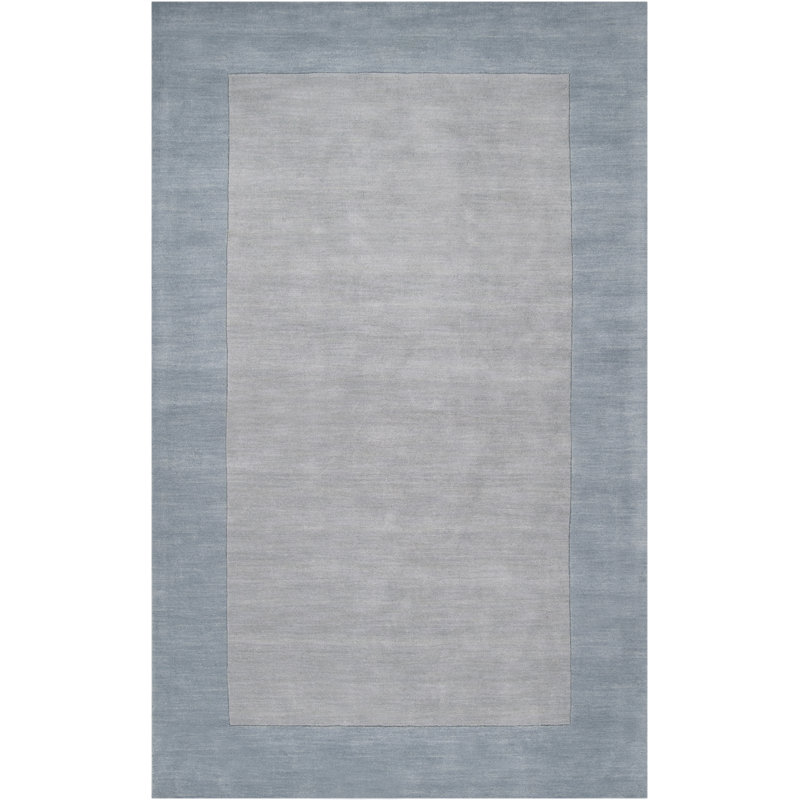 Tapis gris / turquoise en laine tissé à la main Dolma, Rectangle de 3 pi 3 po x 5 pi 3 po