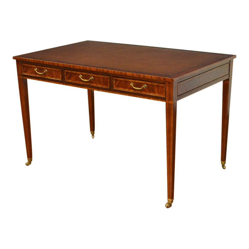 Bureau d'écriture en bois massif Hepple Blanc