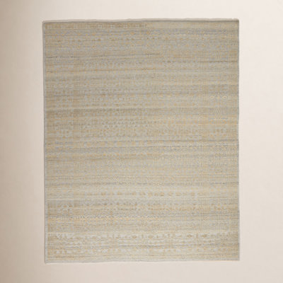 Mandi Beige Hand-Knotted Damask Rug