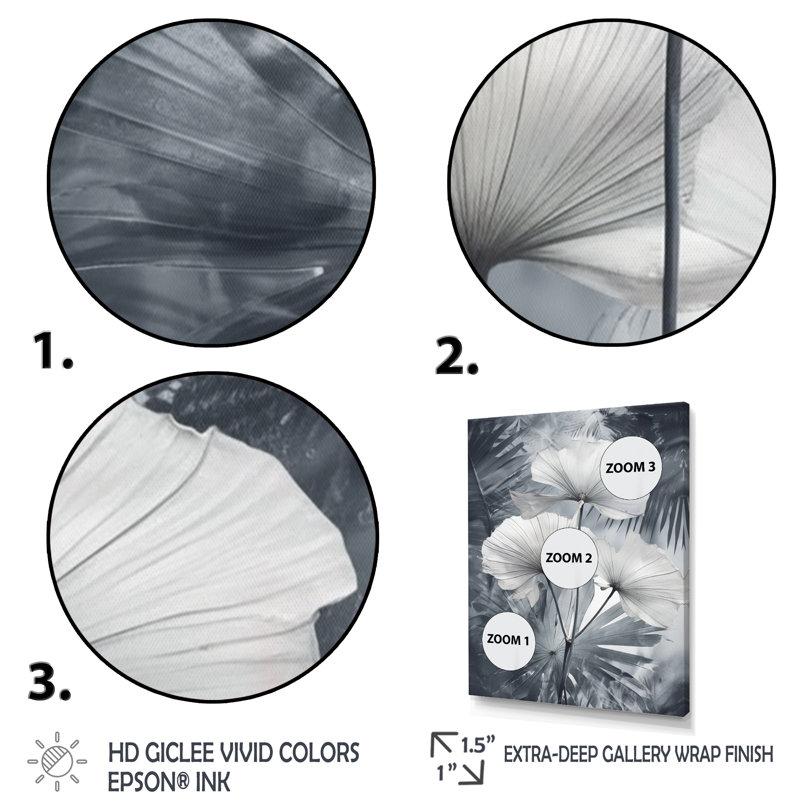 Palmier tropical pour Ginkgo II, Cadre photo noir, H 20 po x l 12 po x P 1 po