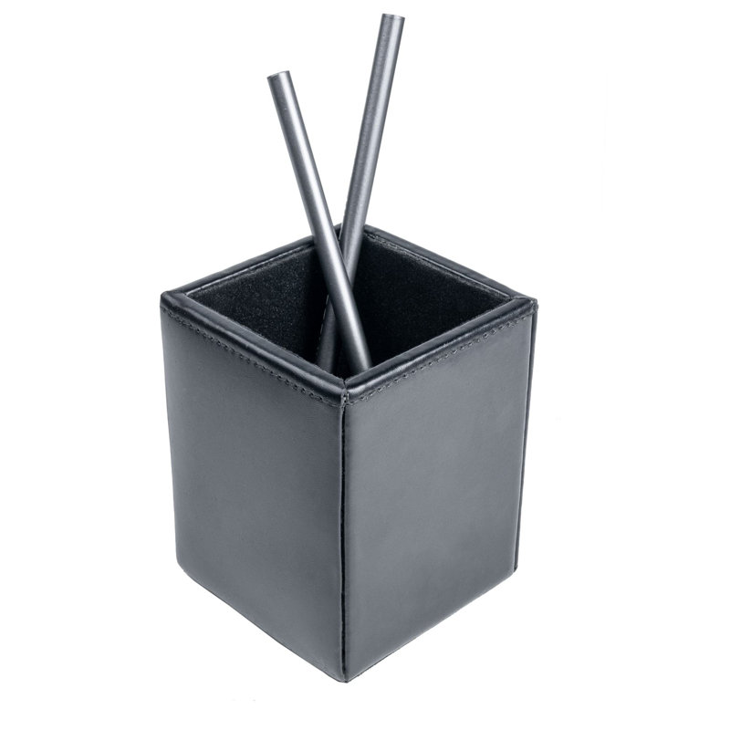 Pot à crayons en cuir reconstitué Melida, Noir