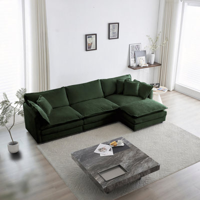 Free Combination Comfy Upholstery Modular Oversized L Shaped Sectional Sofa With Reversible Ottoman Chenille