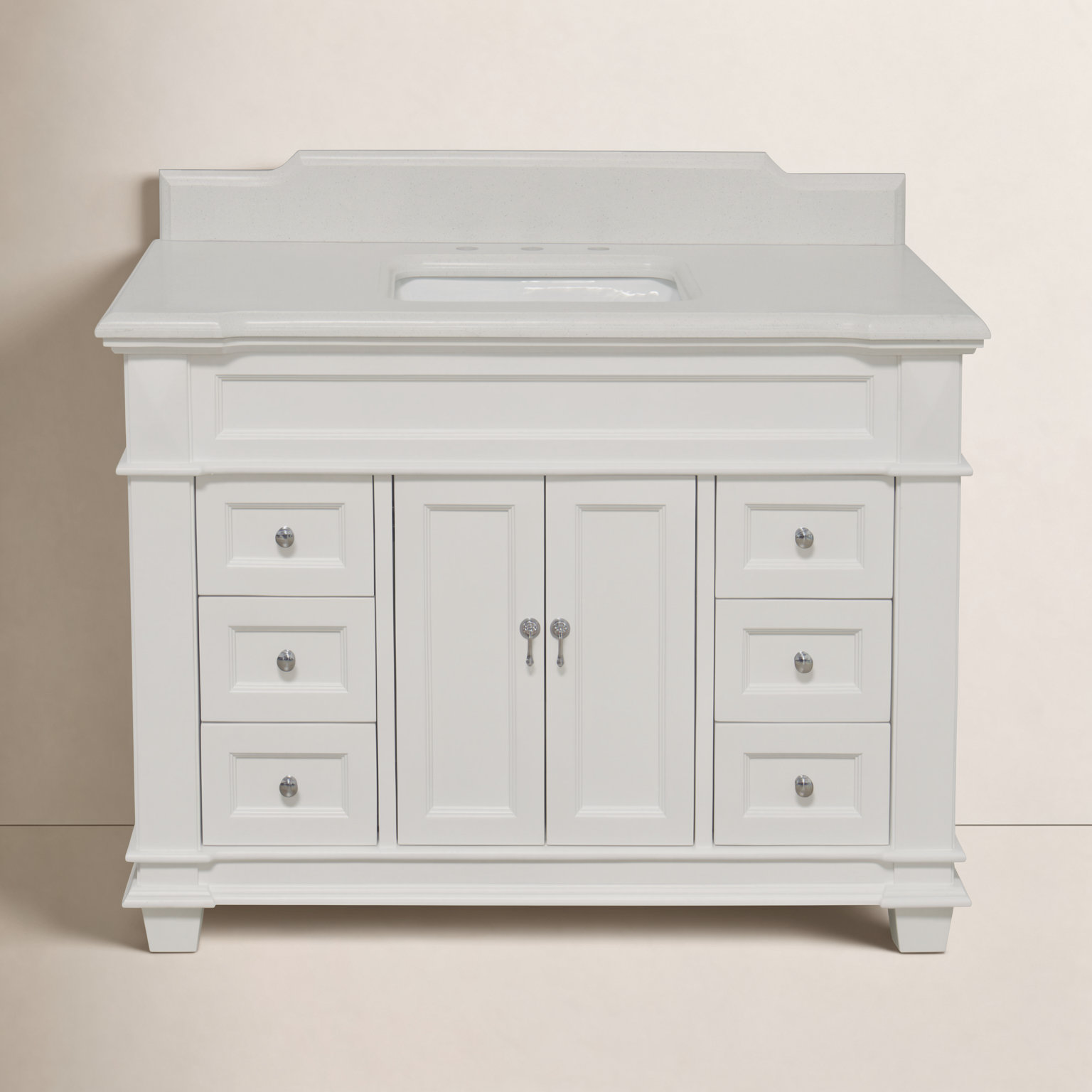 Ensa 48'' Single Bathroom Vanity, Quartz, White
