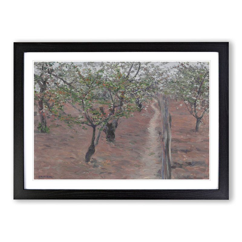 Orchard in Bloom by Gustave Caillebotte - Framed Print, 27cm H x 36cm W x 2cm D, Black Framed