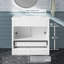 Meuble-lavabo simple 36 po avec plateau en marbre de culture, armoire de salle de bain moderne pré-assemblée, finition blanche, avec lavabo inclus