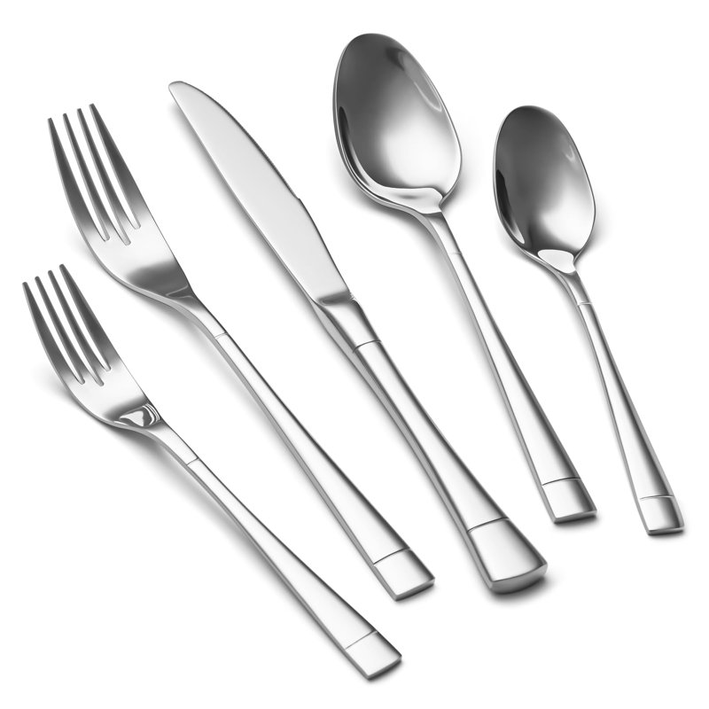 40-Piece Stainless Steel Silverware Set For 8 – Heavy Duty, Dishwasher Safe, Modern Design