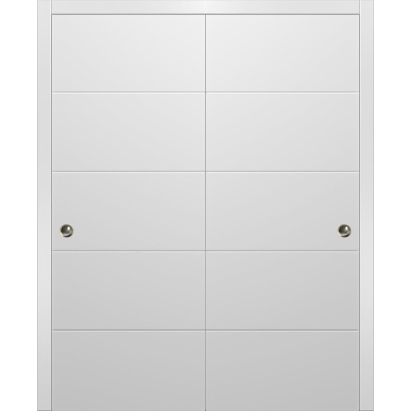 Portes coulissantes planètes blanches Planum, 48 po x 80 po, Avec une couche d'apprêt