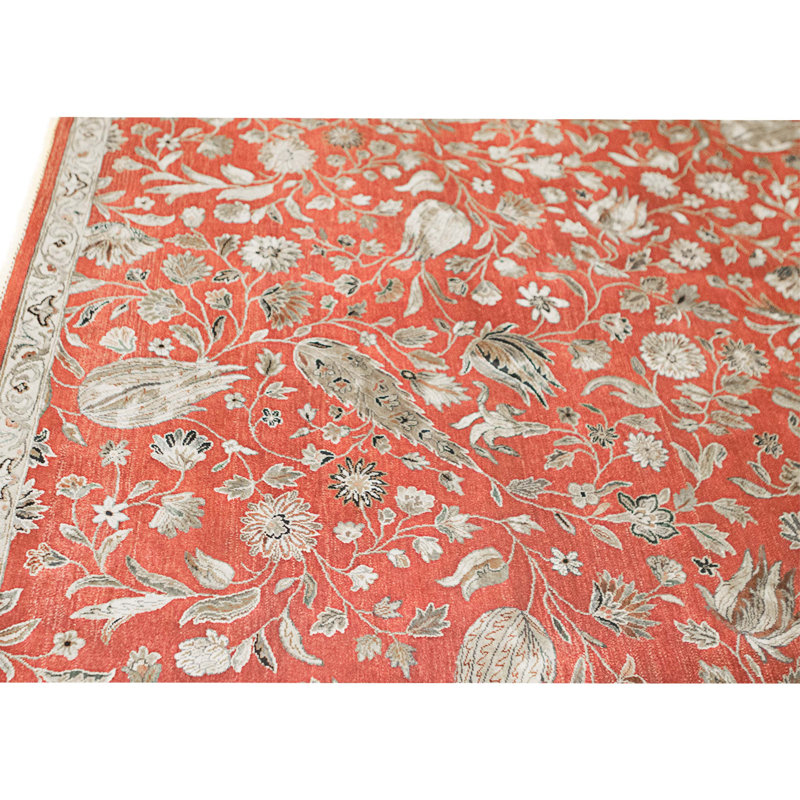 High-Quality Hand-Knotted Red And Gold Area Rug