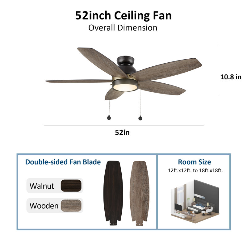 52'' Ceiling Fan with LED Lights
