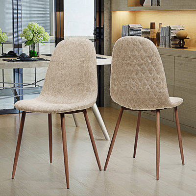 Ensemble de 2 chaises de salle à manger avec pieds en fer