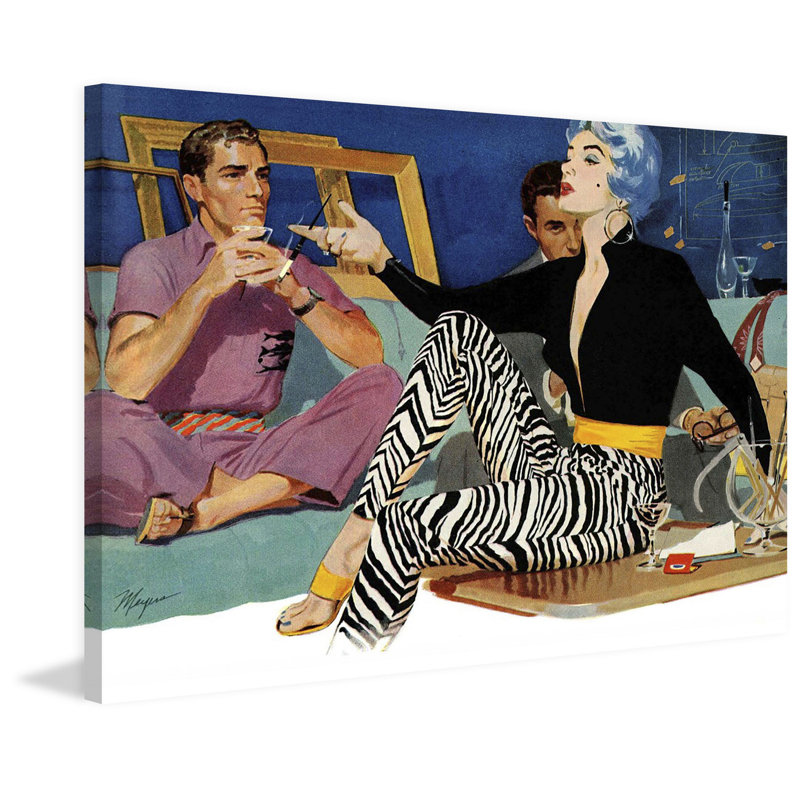 Reproduction d'époque rétro sur mesure sur toile tendue, H 24 po x l 29 po x P 1,5 po