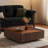 coffee table, square walnut wood design