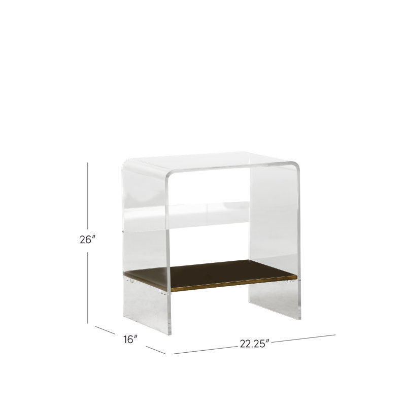 Sloan 22'' Brown and Clear Acrylic Waterfall End Table