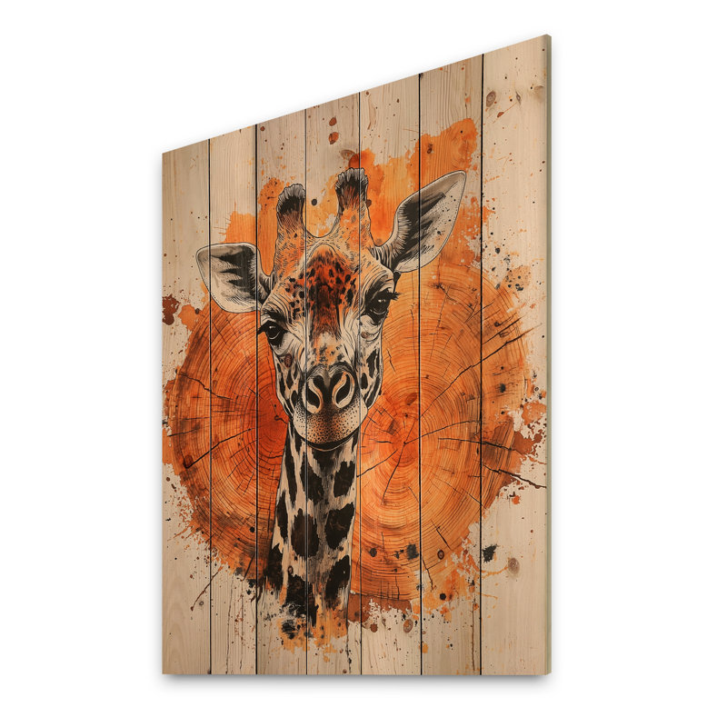 Portrait de girafe silencieuse en Afrique II, H 44 po x l 34 po x P 0,78 po