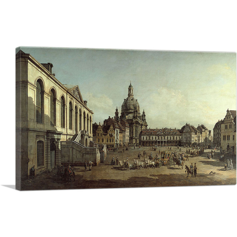«The Neumarkt in Dresden Seen from the Juedenhofe 1749» par Canaletto, reproduction d'art sur toile tendue