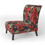 Fauteuil de chambre Red and Balck Gloden Hollywood Glam Floral - rembourré Cottage