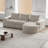 99-Inch Chenille Cloud Curved Sectional Sofa With Chaise, L-Shaped Modern Boneless Couch With Deep Seats For Living Room And Bedroom, No Assembly Required-766265365-766265367