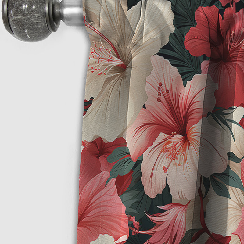 Motif tropical Hibiscus Romance, L 52 po x L 63 po