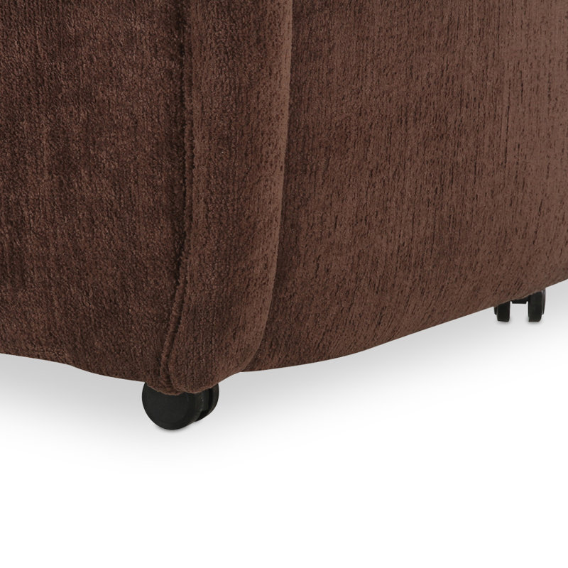 Denice Rolling Dining Arm Chair, Dark Brown Performance Chenille