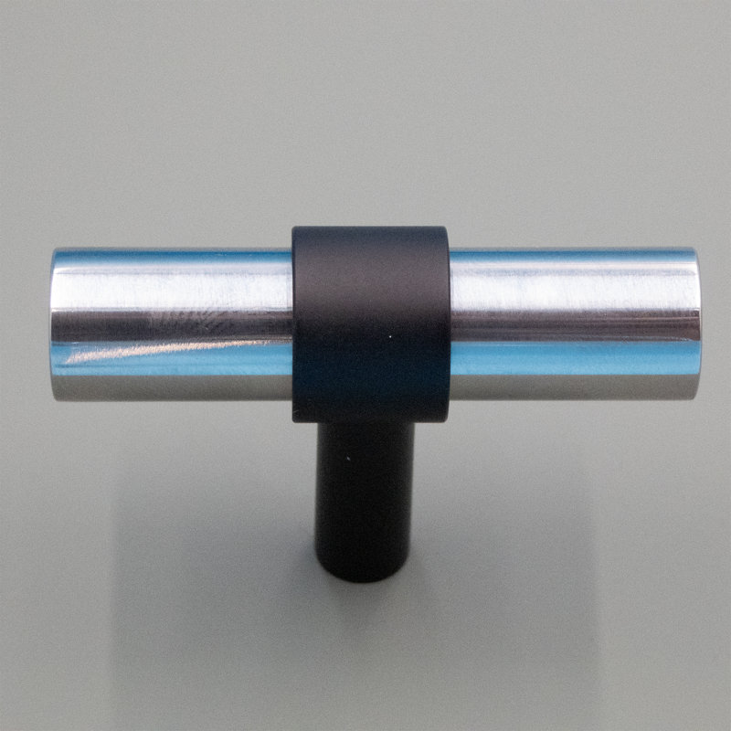 Stainless Steel And Black Cabinet T-Bar Pull