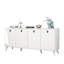 Console moderne blanche avec plusieurs tablettes, 70,9 po x 31,5 po x 17,7 po | 100% panneau de particules enduit de mélamine, épaisseur: 0,7 pouce | Conception murale et élégante pour les solutions de rangement de salon et d'entrée-83205612