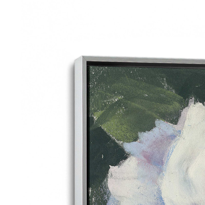 «Peony III» par Carol Rowan, reproduction d'art sur toile, H 12 po x l 12 po, Cadre flottant, Argent argent