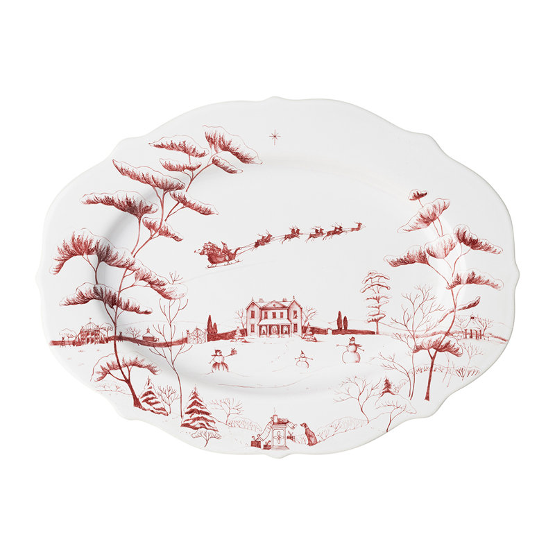 Country Estate 15" Platter, Ruby