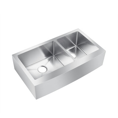 Damita 36'' L Double Bowl Stainless Steel Kitchen Sink