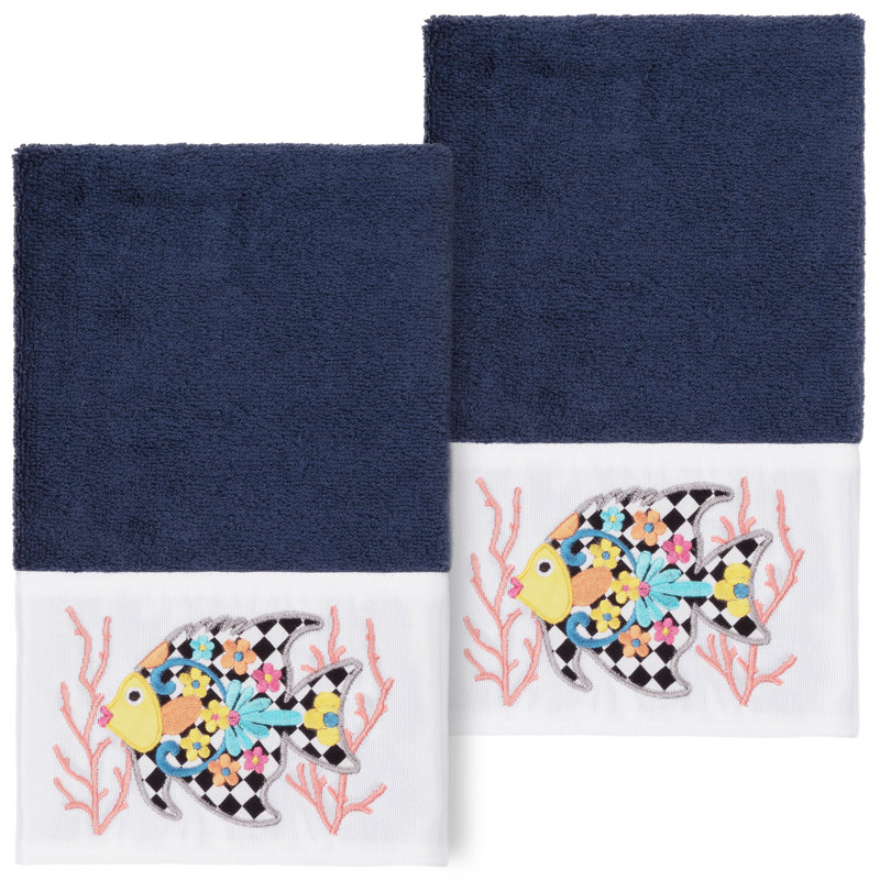 FELIZ Turkish Cotton Hand Towel, Midnight Blue