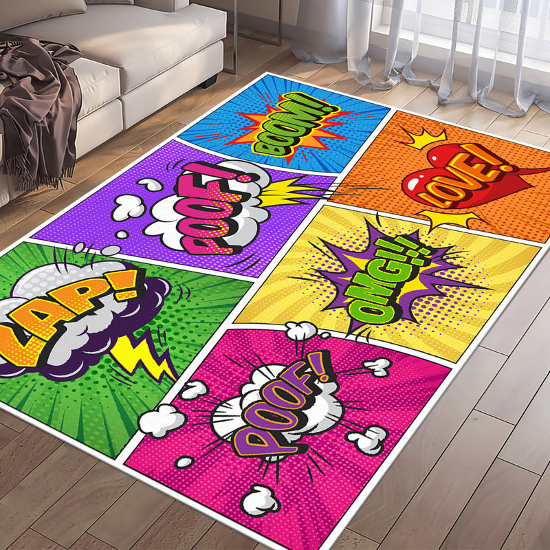 Soft Non Woven Printed Rug Featuring an Intricate Geometric Design Perfect for Elevating Your Living Room Decor