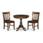 L'ensemble de table de salle à manger 3 pièces comprend 1 table en bois et 2 chaises de salle à manger en acajou avec dossier à lattes - finition acajou-272530716-305571621-305571622