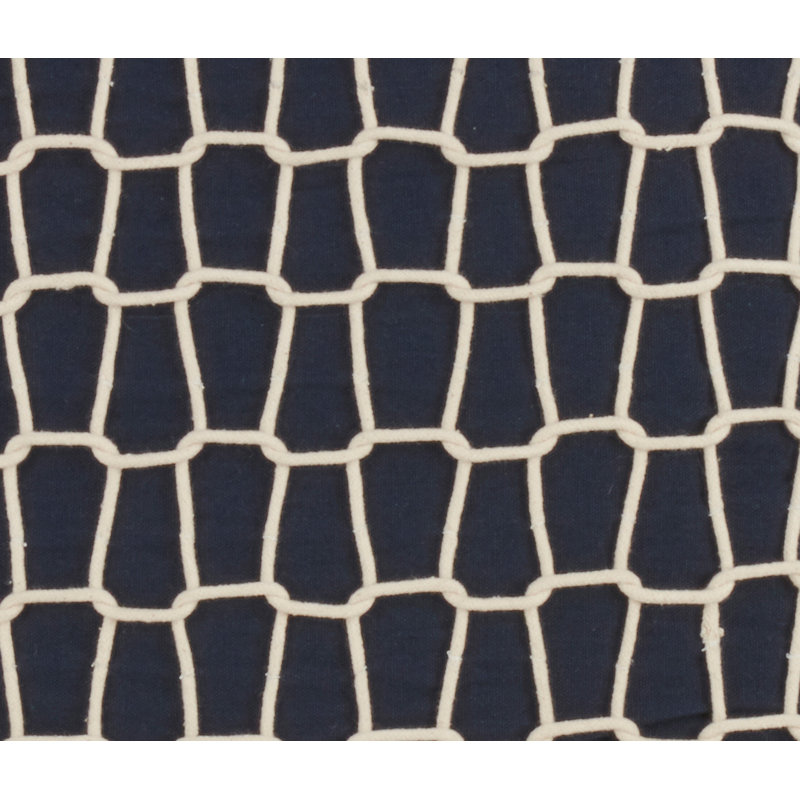 Corda Di Mare Cotton Geometric Throw Pillow, Navy