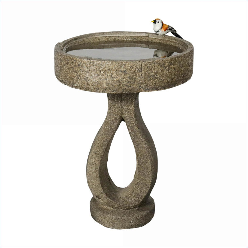 Bird Baths | 21.8" Modern Weather Resistant Pedestal Bird Bath for Garden Patio | Concrete Cement | Birdbath Single Tier Pedestal
