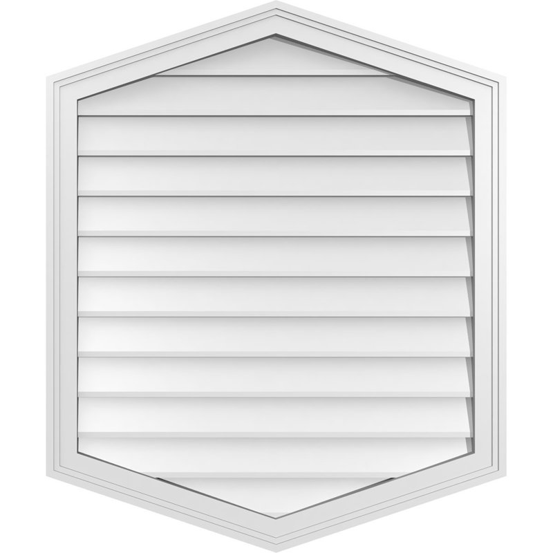 Ventilé vertical à pignon vertical 4/12 po, H 36 po x l 30 po x P 1,5 po
