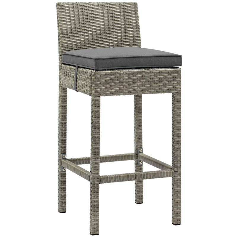 Tabouret de bar Havenside Home Bocabec, Anthracite, Velours gris pâle