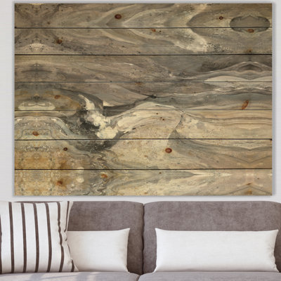 Natural earth tone - Modern Print on Natural Pine Wood