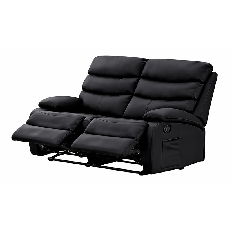 3 Seater Reclining Sofa, Black, 2