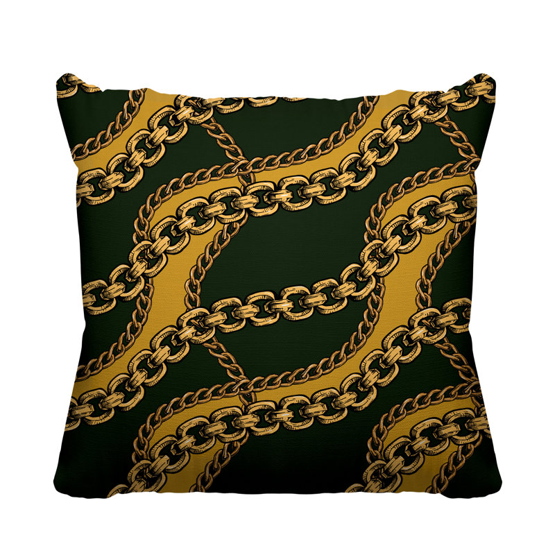 Housse de coussin d'extérieur carré Alessia, 19 po x 19 po, Vert, Carré