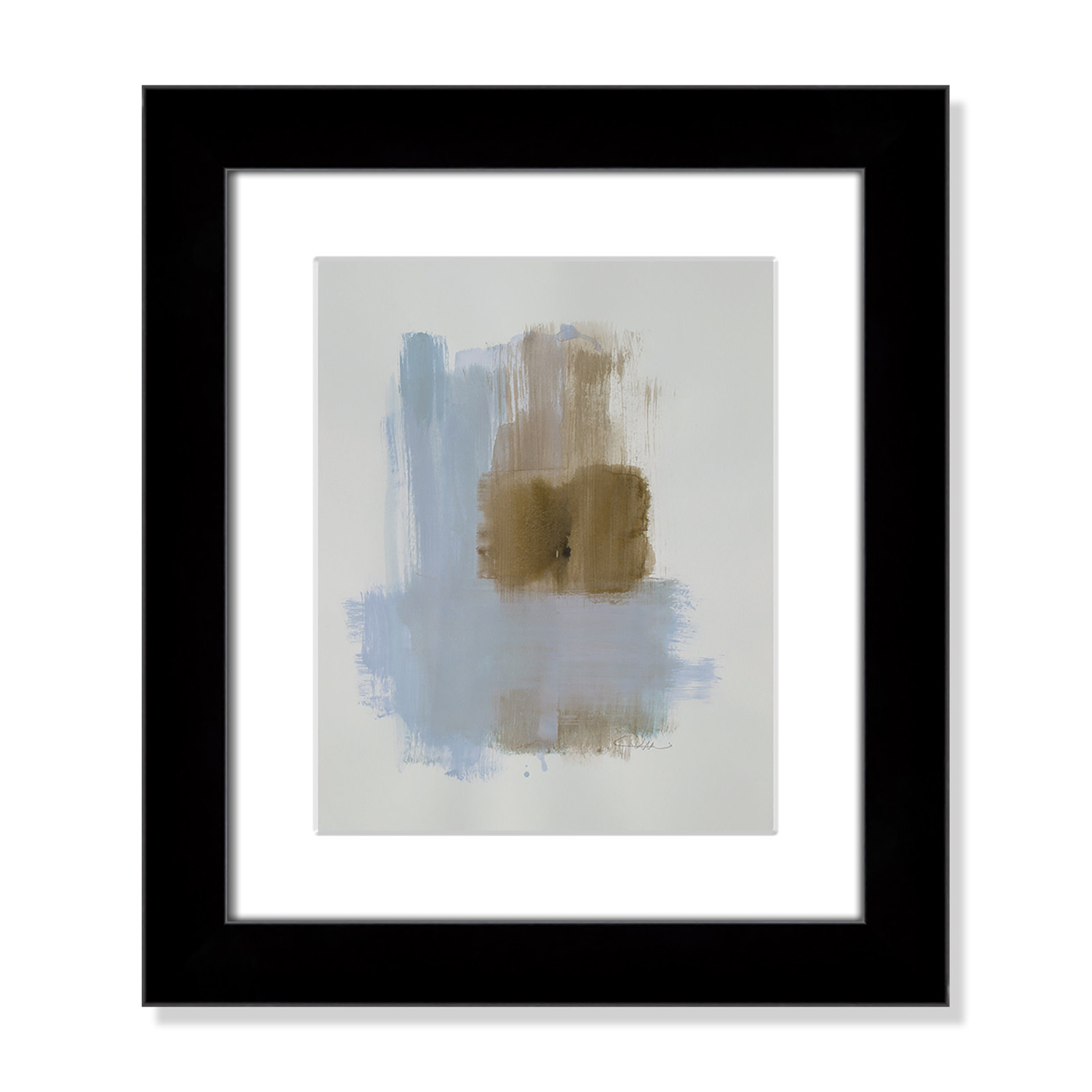 Esmeray "Powder Room Wash IV" Print, 16.5" H x 14.5" W x 1.25" D, Black Cube Frame Matted
