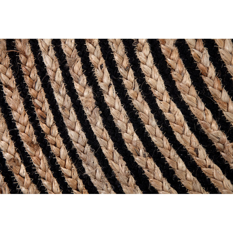 Roepke Striped Jute / Sisal Hand Woven Area Rug, Oval 120 x 180cm