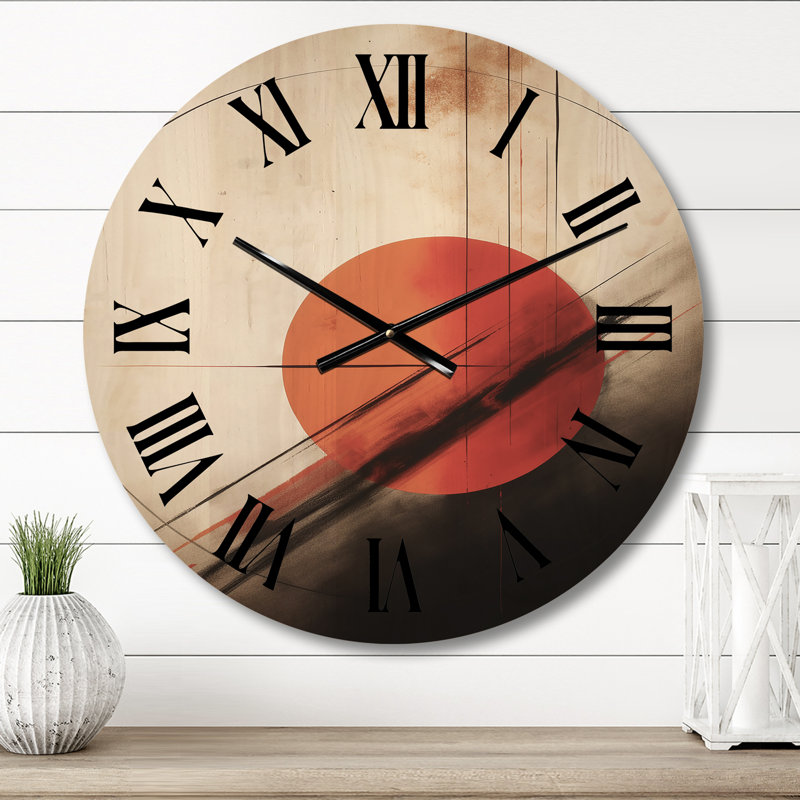 Horloge murale Valyssa Mid-Century, Moyenne