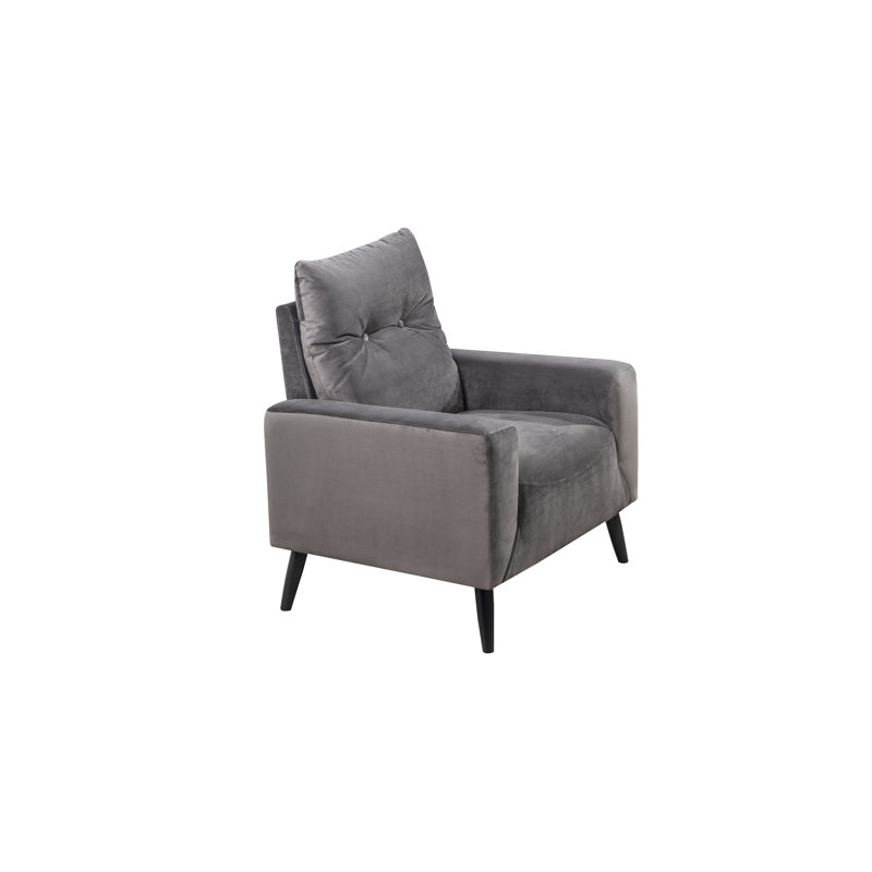 Fauteuil large capitonné 32,25 po Taconic CAL117, Polyester gris