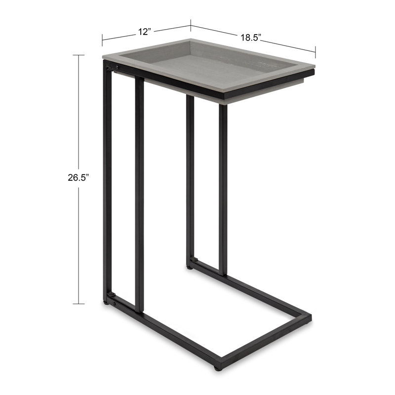 Ironton Tray Top End Table, Grey