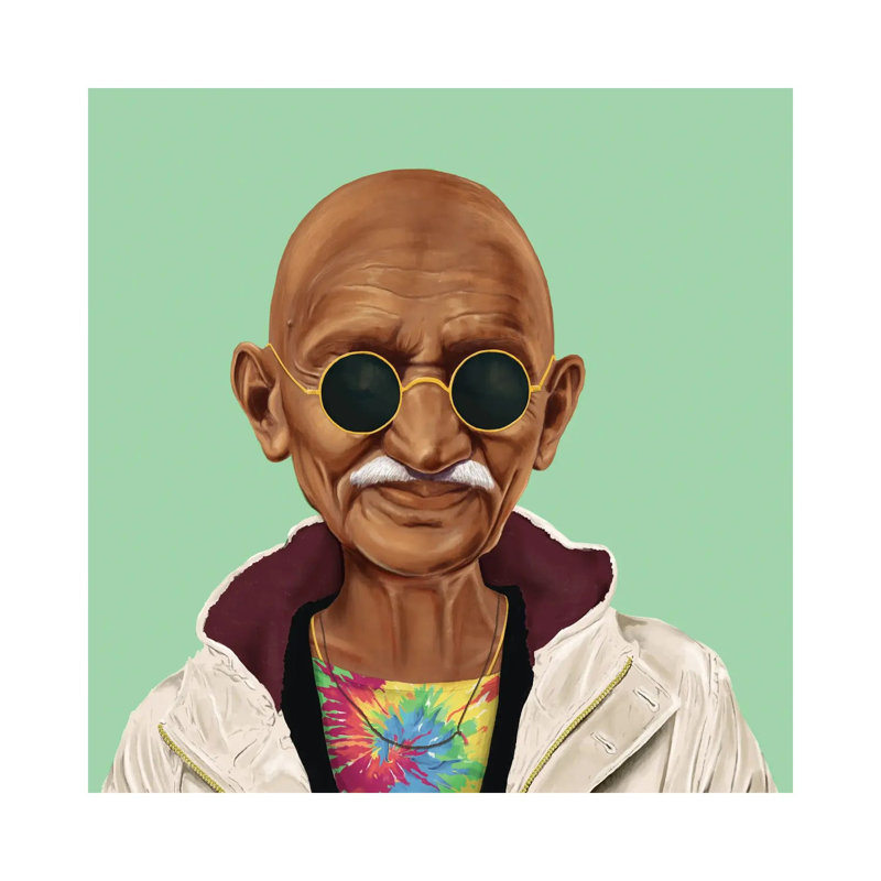 Mahatma Gandhi - Estampe numérique sur toile tendue avec châssis