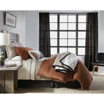 RANIER LINEN DUVET COVER, SADDLE, KING
